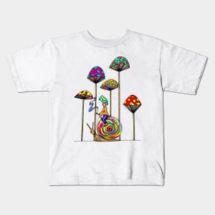 Gnome Snail Ride Kids T-Shirt